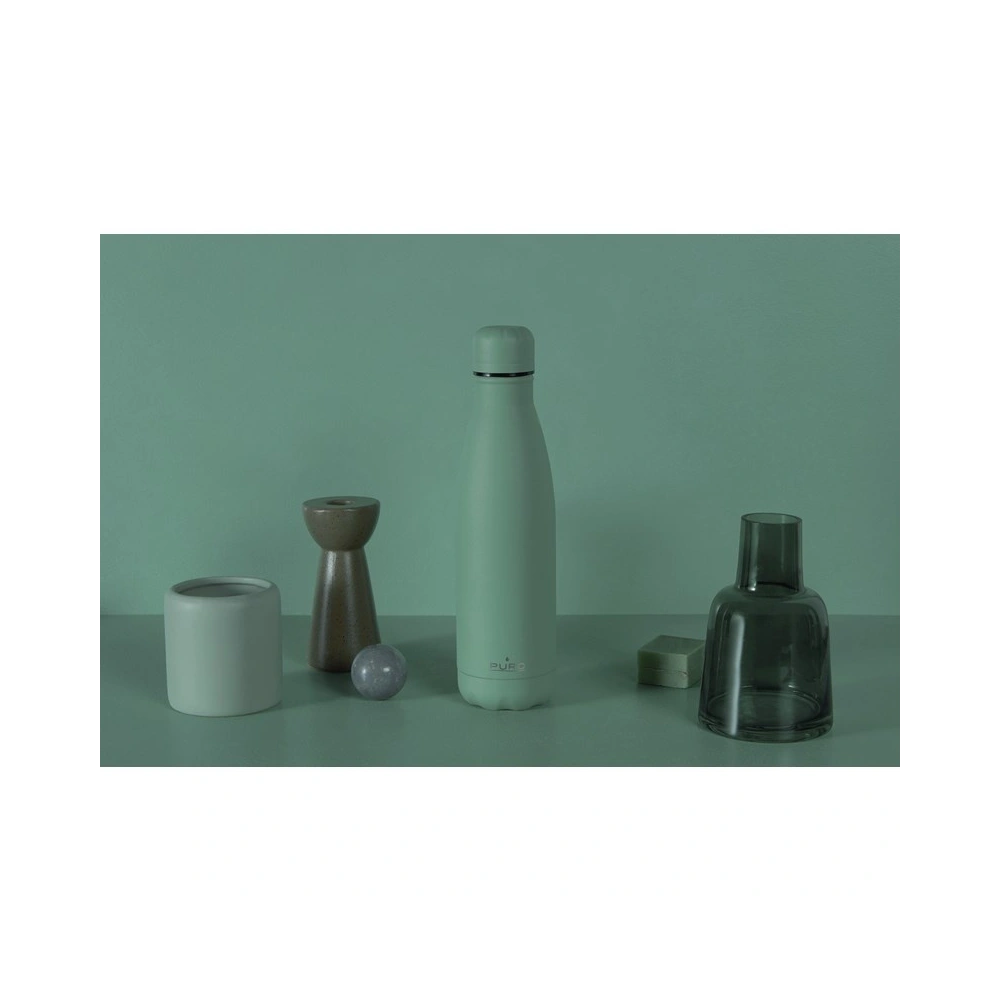 Wholesale PURO ICON Thermal Stainless Steel Water Bottle 500ml (Green) (Powder Coating) - PUR229GRN - {ean13} - Hurt