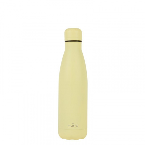 Puro Distributor - 8033830284885 - PUR230YEL - PURO ICON Thermal Stainless Steel Water Bottle 500ml (Light Yellow) (Powder Coating) - B2B homescreen
