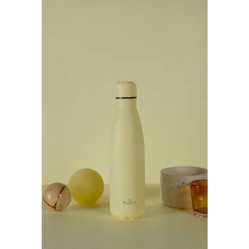Butelka termiczna ze stali nierdzewnej PURO ICON 500ml (Light Yellow) (Powder Coating)