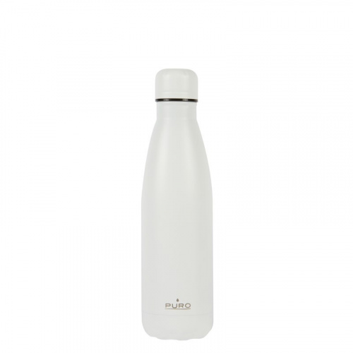 Puro Distributor - 8033830284977 - PUR231WHT - PURO ICON Thermal Stainless Steel Water Bottle 500ml (White) (Powder Coating) - B2B homescreen