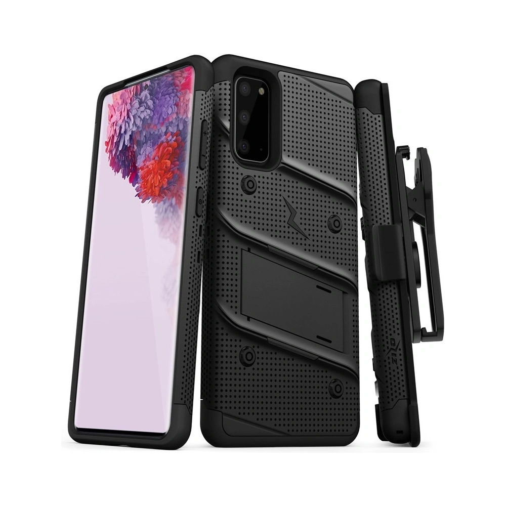 Hurtownia GSM - Pancerne etui Zizo Bolt Cover Samsung Galaxy S20 a základna & držák na pásek (Černá/Černá) - ZIZ027BLK - {ean13} - Hurt
