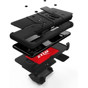 Wholesale Zizo Bolt Cover - Case for Samsung Galaxy S20 & Kickstand and Holster (Black/Black) - ZIZ027BLK - {ean13} - Hurt