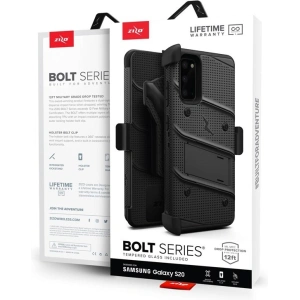 Hurtownia GSM - Pancerne etui Zizo Bolt Cover Samsung Galaxy S20 oraz podstawka & uchwyt do paska (Black/Black) - ZIZ027BLK - {ean13} - Hurt