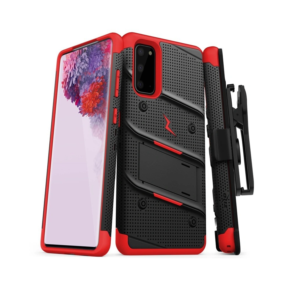 Hurtownia GSM - Pancéřové pouzdro Zizo Bolt Cover Samsung Galaxy S20 a základna & držák na pásek (Černá/Červená) - ZIZ028BLKRED - {ean13} - Hurt