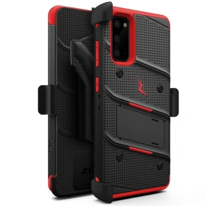 Hurtownia GSM - Pancerne etui Zizo Bolt Cover Samsung Galaxy S20 oraz podstawka & uchwyt do paska (Black/Red) - ZIZ028BLKRED - {ean13} - Hurt