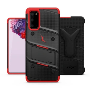 Hurtownia GSM - Pancerne etui Zizo Bolt Cover Samsung Galaxy S20 oraz podstawka & uchwyt do paska (Black/Red) - ZIZ028BLKRED - {ean13} - Hurt