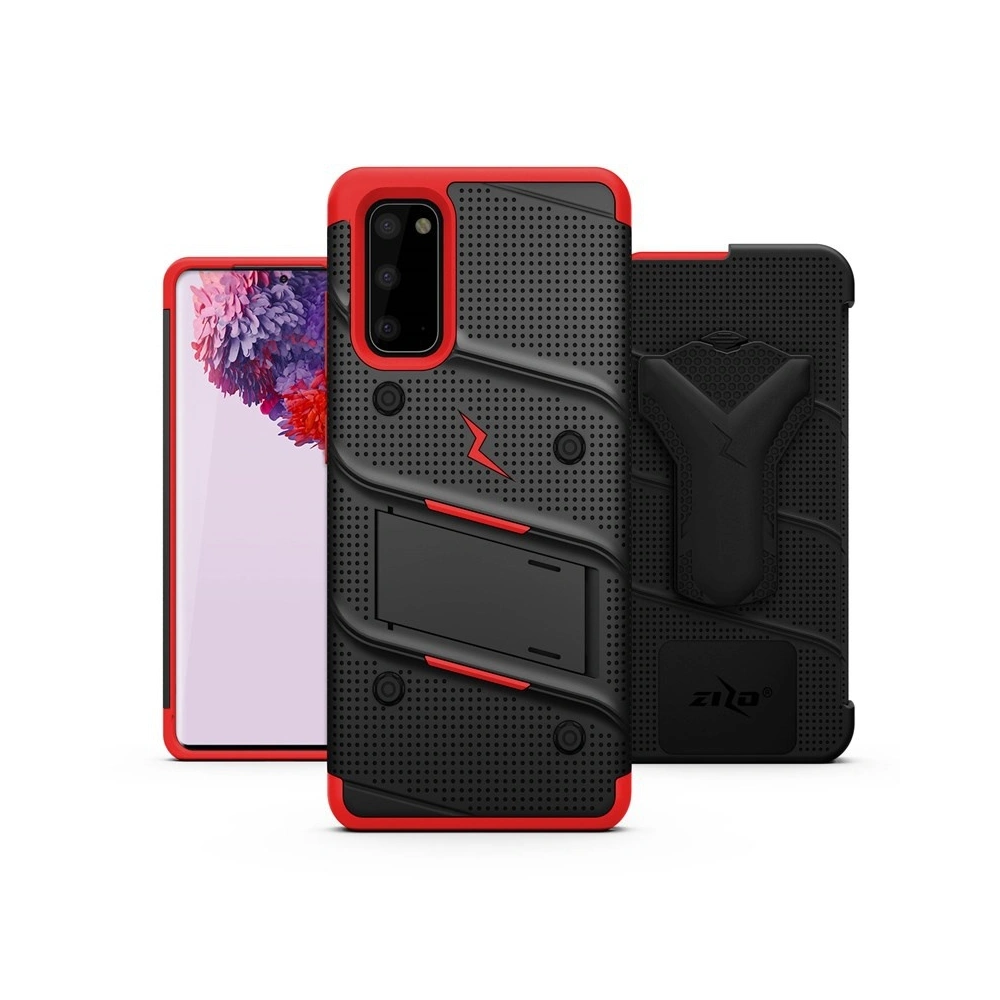 Hurtownia GSM - Pancéřové pouzdro Zizo Bolt Cover Samsung Galaxy S20 a základna & držák na pásek (Černá/Červená) - ZIZ028BLKRED - {ean13} - Hurt