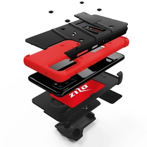 Hurtownia GSM - Pancerne etui Zizo Bolt Cover Samsung Galaxy S20 oraz podstawka & uchwyt do paska (Black/Red) - ZIZ028BLKRED - {ean13} - Hurt