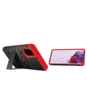 Hurtownia GSM - Pancerne etui Zizo Bolt Cover Samsung Galaxy S20 oraz podstawka & uchwyt do paska (Black/Red) - ZIZ028BLKRED - {ean13} - Hurt