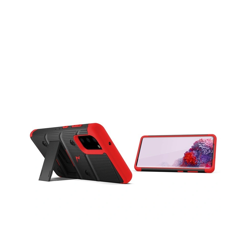 Hurtownia GSM - Pancéřové pouzdro Zizo Bolt Cover Samsung Galaxy S20 a základna & držák na pásek (Černá/Červená) - ZIZ028BLKRED - {ean13} - Hurt