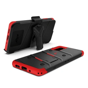 Hurtownia GSM - Pancerne etui Zizo Bolt Cover Samsung Galaxy S20 oraz podstawka & uchwyt do paska (Black/Red) - ZIZ028BLKRED - {ean13} - Hurt