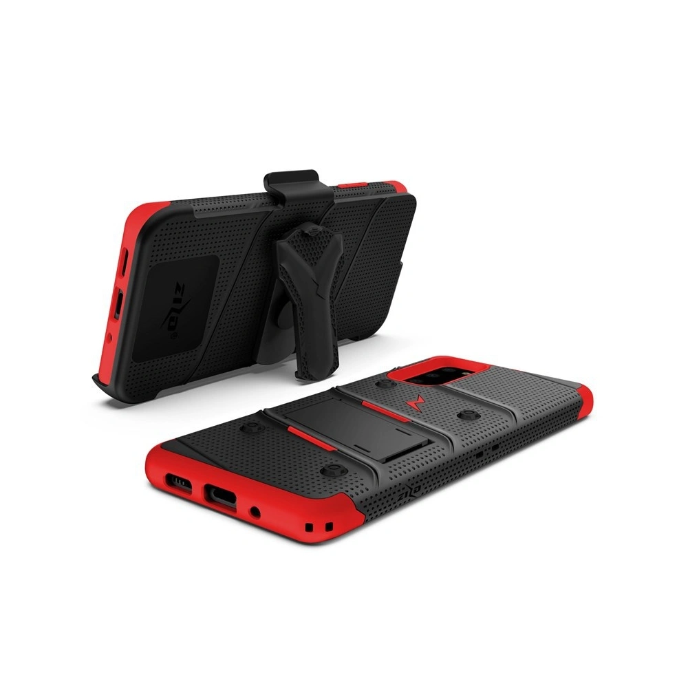 Hurtownia GSM - Pancéřové pouzdro Zizo Bolt Cover Samsung Galaxy S20 a základna & držák na pásek (Černá/Červená) - ZIZ028BLKRED - {ean13} - Hurt