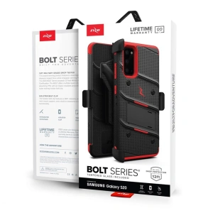 Hurtownia GSM - Pancerne etui Zizo Bolt Cover Samsung Galaxy S20 oraz podstawka & uchwyt do paska (Black/Red) - ZIZ028BLKRED - {ean13} - Hurt