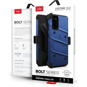 Hurtownia GSM - Pancerne etui Zizo Bolt Cover Samsung Galaxy S20 oraz podstawka & uchwyt do paska (Blue/Black) - ZIZ029BLUBLK - {ean13} - Hurt
