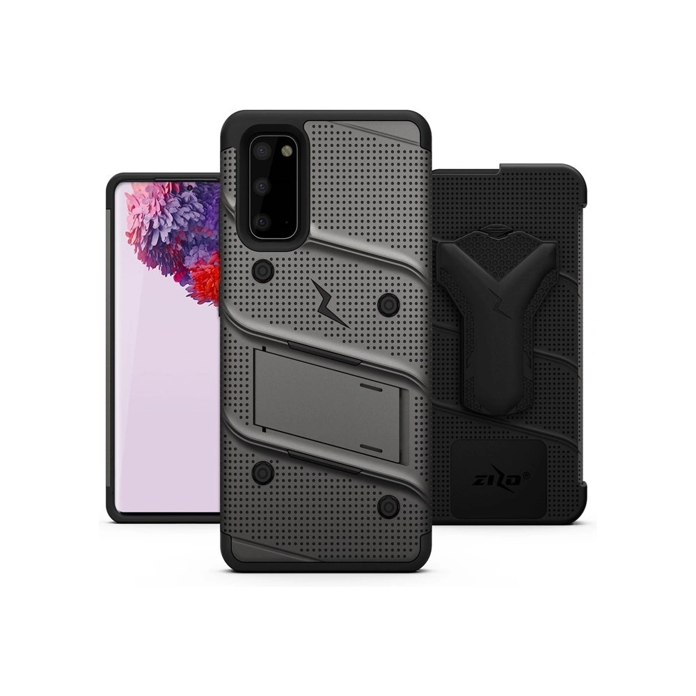 Hurtownia GSM - Pancerne etui Zizo Bolt Cover Samsung Galaxy S20 a základna & držák na pásek (Gun Metal Gray) - ZIZ030GRY - {ean13} - Hurt