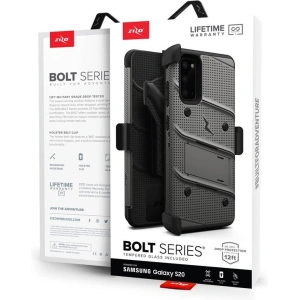 Hurtownia GSM - Pancerne etui Zizo Bolt Cover Samsung Galaxy S20 oraz podstawka & uchwyt do paska (Gun Metal Gray) - ZIZ030GRY - {ean13} - Hurt