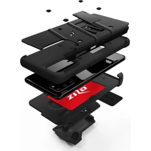 Wholesale Zizo Bolt Cover - Case for Samsung Galaxy S20+ & Kickstand and Holster (Black/Black) - ZIZ031BLK - {ean13} - Hurt