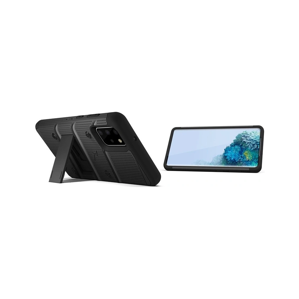 Hurtownia GSM - Pancéřové pouzdro Zizo Bolt Cover Samsung Galaxy S20+ Plus a stojánek & držák na pás (Černá/Černá) - ZIZ031BLK - {ean13} - Hurt