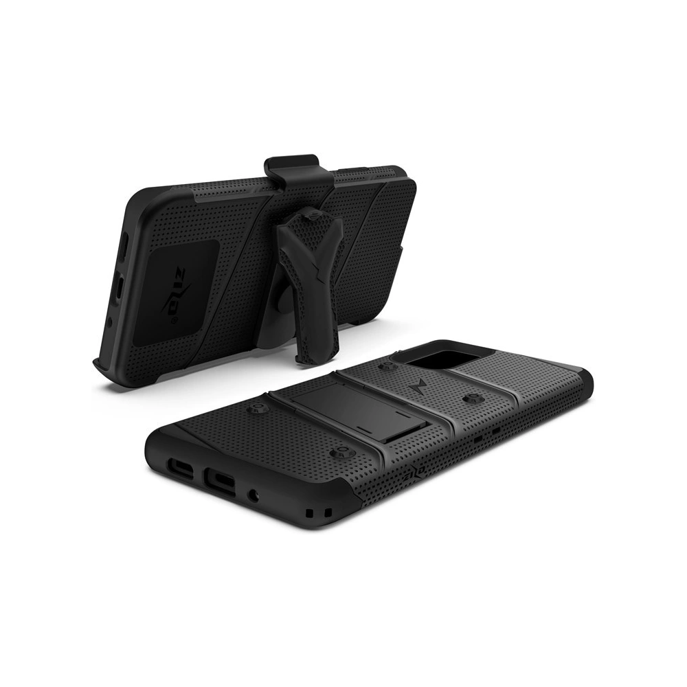 Hurtownia GSM - Pancéřové pouzdro Zizo Bolt Cover Samsung Galaxy S20+ Plus a stojánek & držák na pás (Černá/Černá) - ZIZ031BLK - {ean13} - Hurt