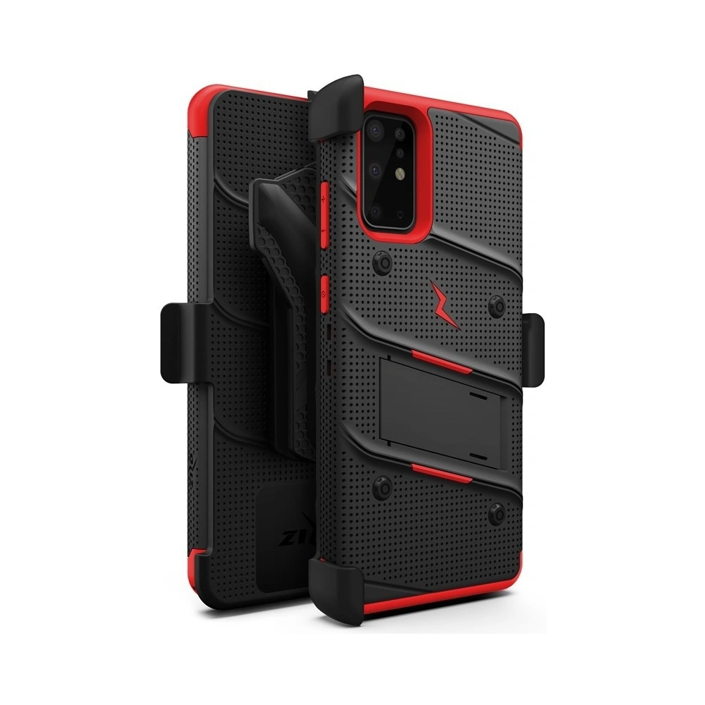 Hurtownia GSM - Pancéřové pouzdro Zizo Bolt Cover Samsung Galaxy S20+ Plus a stojánek & držák na pásek (Černá/Červená) - ZIZ032BLKRED - {ean13} - Hurt