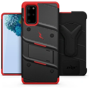 Hurtownia GSM - Pancerne etui Zizo Bolt Cover Samsung Galaxy S20+ Plus oraz podstawka & uchwyt do paska (Black/Red) - ZIZ032BLKRED - {ean13} - Hurt