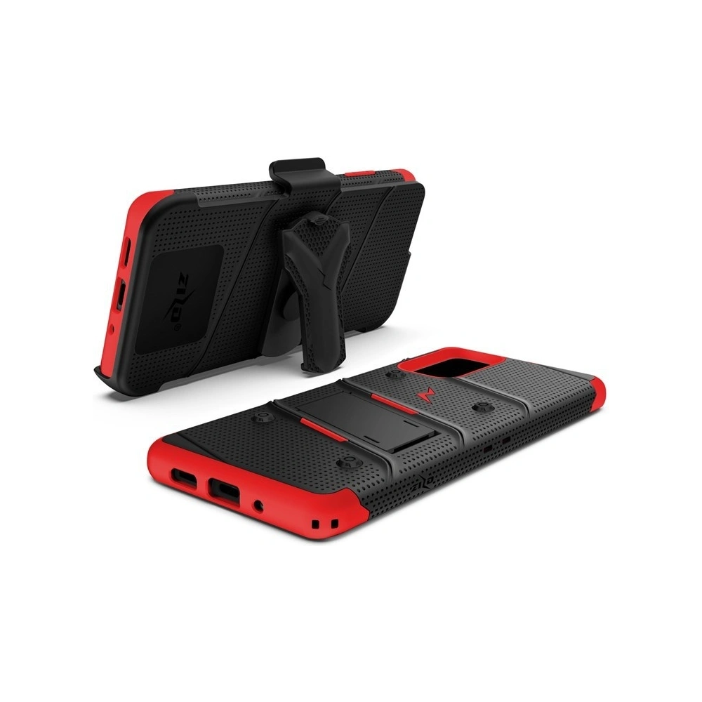 Hurtownia GSM - Pancéřové pouzdro Zizo Bolt Cover Samsung Galaxy S20+ Plus a stojánek & držák na pásek (Černá/Červená) - ZIZ032BLKRED - {ean13} - Hurt