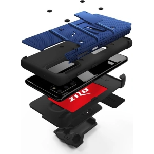 Wholesale Zizo Bolt Cover - Case for Samsung Galaxy S20+ & Kickstand and Holster (Blue/Black) - ZIZ033BLUBLK - {ean13} - Hurt