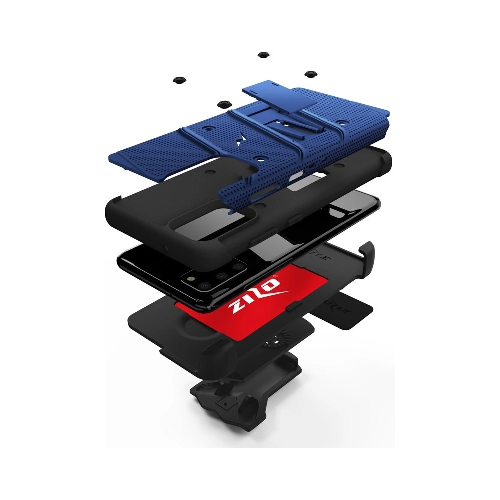 Hurtownia GSM - Pancéřové pouzdro Zizo Bolt Cover Samsung Galaxy S20+ Plus a stojánek & držák na pásek (Blue/Black) - ZIZ033BLUBLK - {ean13} - Hurt