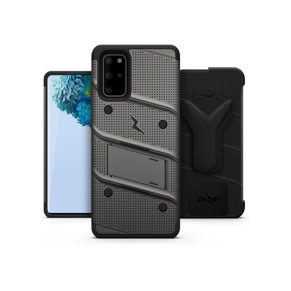 Wholesale Zizo Bolt Cover - Case for Samsung Galaxy S20+ & Kickstand and Holster (Gun Metal Gray) - ZIZ034GRY - {ean13} - Hurt