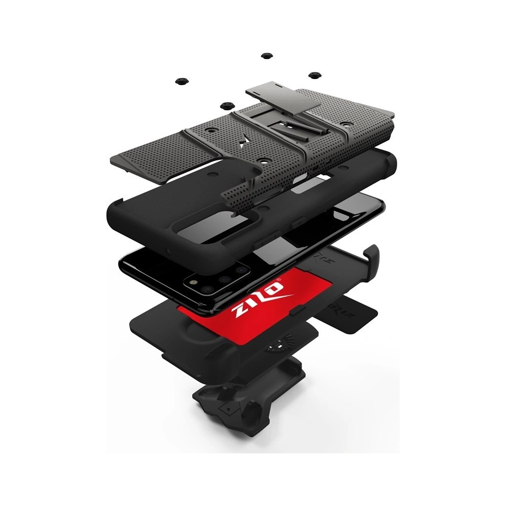 Wholesale Zizo Bolt Cover - Case for Samsung Galaxy S20+ & Kickstand and Holster (Gun Metal Gray) - ZIZ034GRY - {ean13} - Hurt