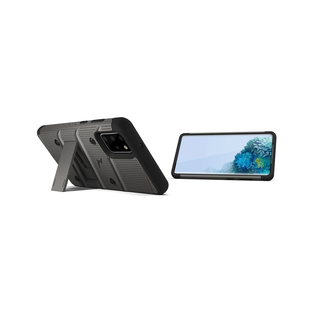 Hurtownia GSM - Pancerne etui Zizo Bolt Cover Samsung Galaxy S20+ Plus oraz podstawka & uchwyt do paska (Gun Metal Gray) - ZIZ034GRY - {ean13} - Hurt