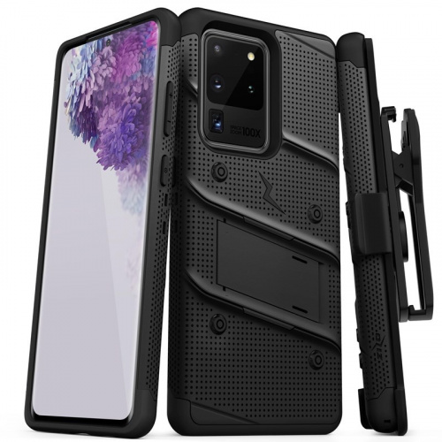 Zizo Distributor - 888488323480 - ZIZ035BLK - Zizo Bolt Cover - Case for Samsung Galaxy S20 Ultra & Kickstand and Holster (Black/Black) - B2B homescreen