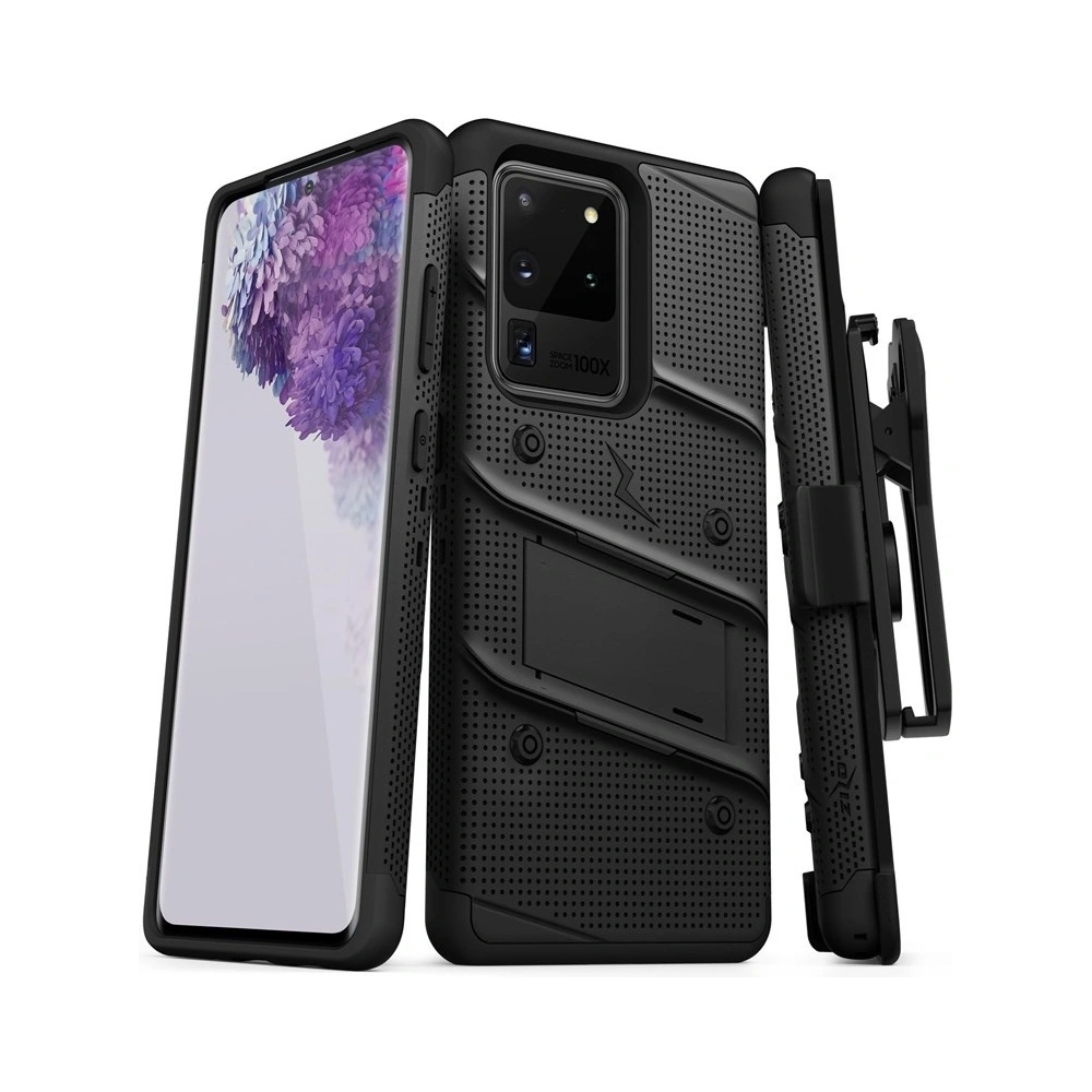 Hurtownia GSM - Pancerne etui Zizo Bolt Cover Samsung Galaxy S20 Ultra oraz podstawka & uchwyt do paska (Black/Black) - ZIZ035BLK - {ean13} - Hurt