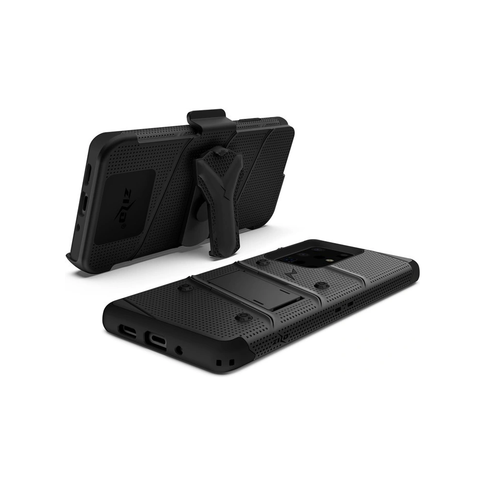 Hurtownia GSM - Pancerne etui Zizo Bolt Cover Samsung Galaxy S20 Ultra oraz podstawka & uchwyt do paska (Black/Black) - ZIZ035BLK - {ean13} - Hurt