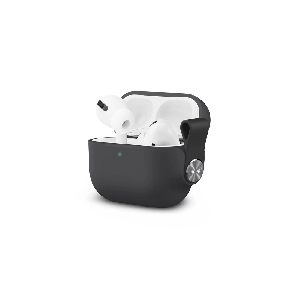 Wholesale Moshi Pebbo Case for AirPods Pro with Detachable Wrist Strap and LintGuard™ Protection - Shadow Black - MOSH075BLK - {ean13} - Hurt