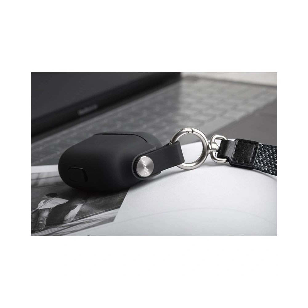 Hurtownia GSM - Etui Moshi Pebbo Apple AirPods Pro s odnímatelným náramkem (Shadow Black) - MOSH075BLK - {ean13} - Hurt