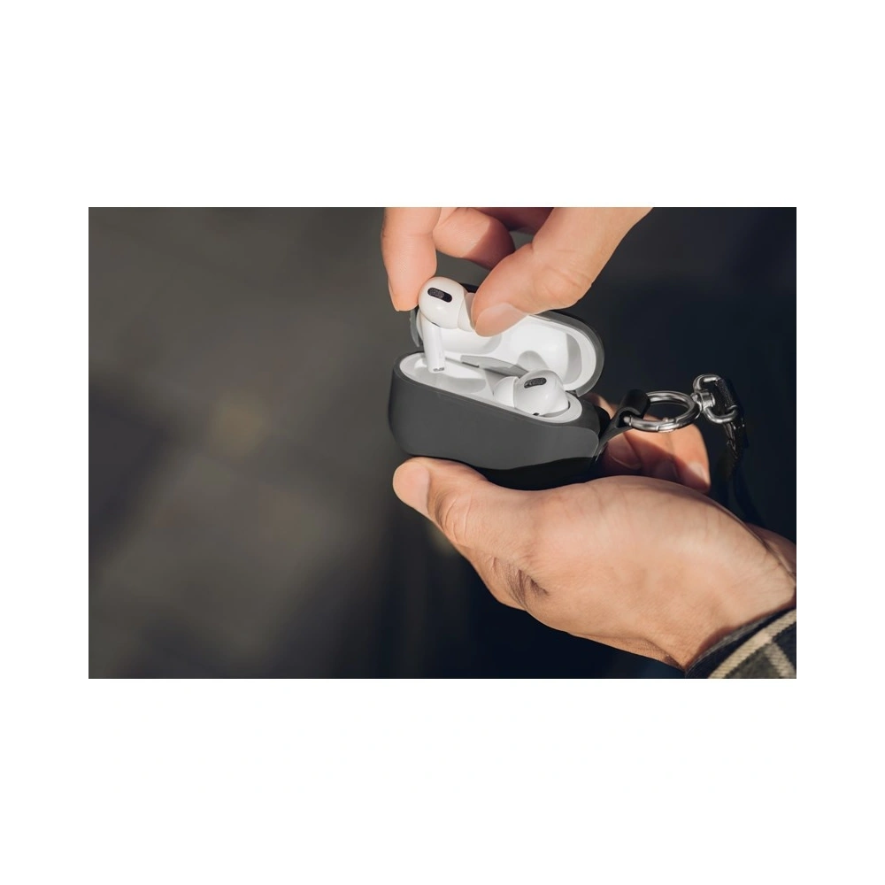 Hurtownia GSM - Etui Moshi Pebbo Apple AirPods Pro s odnímatelným náramkem (Shadow Black) - MOSH075BLK - {ean13} - Hurt