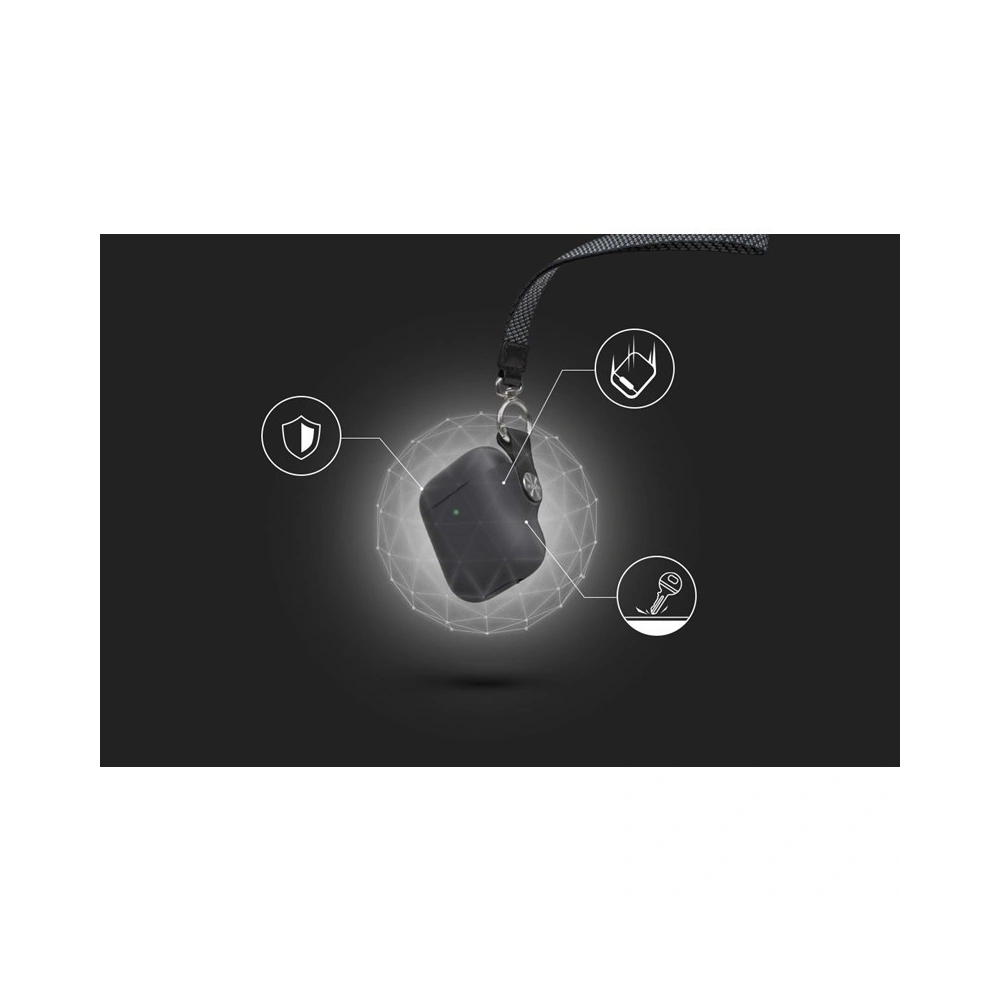Wholesale Moshi Pebbo Case for AirPods Pro with Detachable Wrist Strap and LintGuard™ Protection - Shadow Black - MOSH075BLK - {ean13} - Hurt