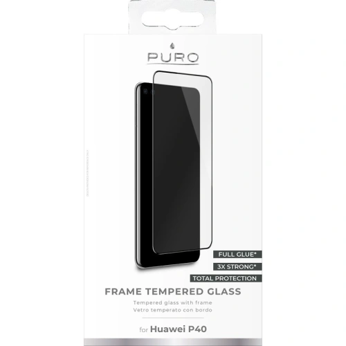 Szkło hartowane PURO Frame Tempered Glass Huawei P40 (czarna ramka)