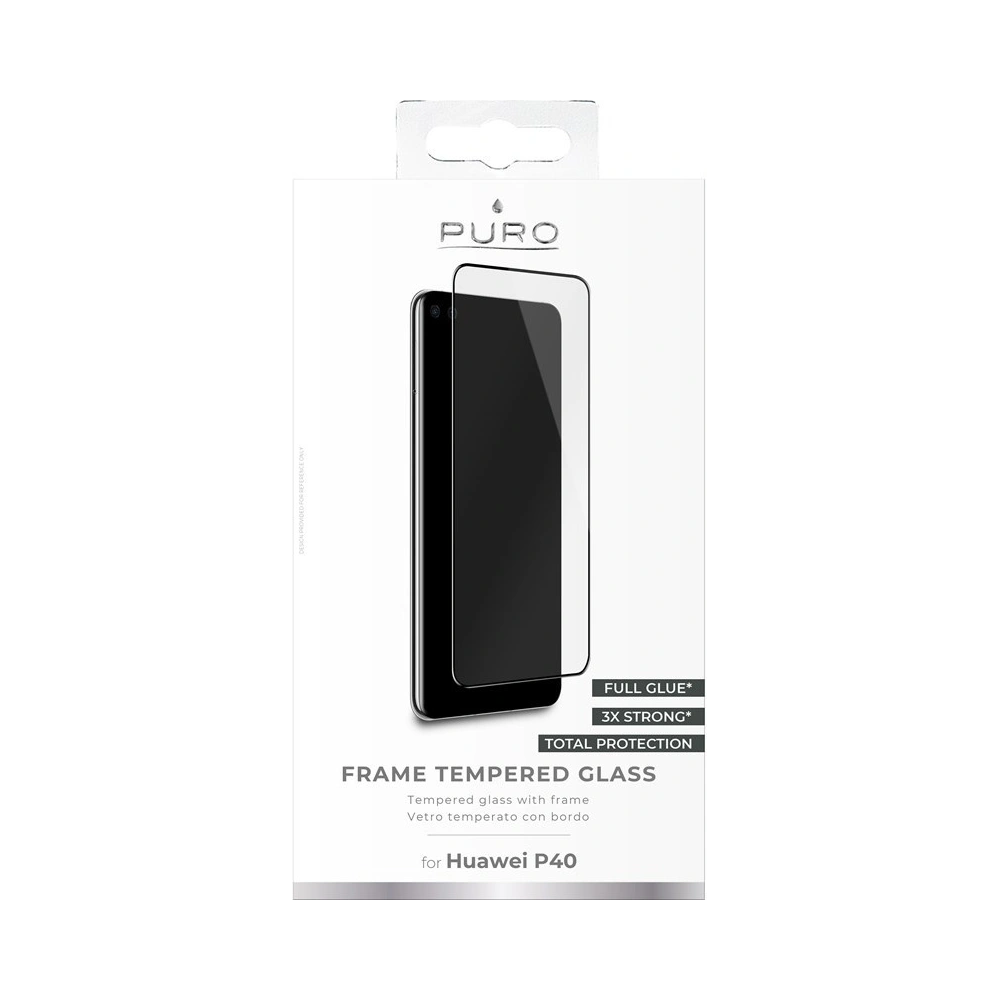Hurtownia GSM - Sklo tvrzené PURO Frame Tempered Glass Huawei P40 (černý rámeček) - PUR236BLK - {ean13} - Hurt