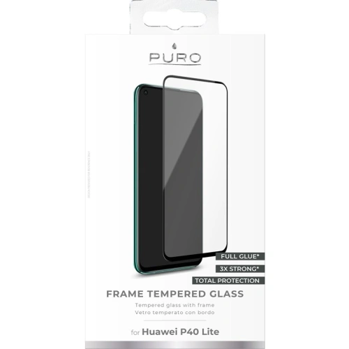 Szkło hartowane PURO Frame Tempered Glass Huawei P40 Lite (czarna ramka)