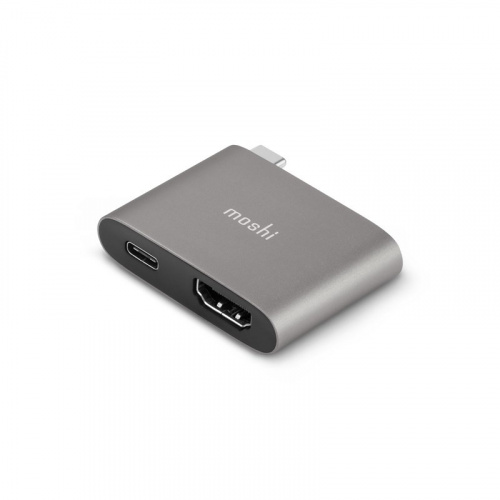 Moshi Distributor - 4713057258824 - MOSH081GRY - Moshi USB-C to HDMI Adapter with Charging, supports 4K@60Hz and HDR (Titanium Gray) - B2B homescreen
