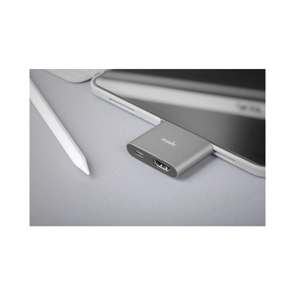 Hurtownia GSM - Adaptér Moshi USB-C na HDMI 4K a HDR s podporou nabíjení Power Delivery 60W (Titanium Gray) - MOSH081GRY - {ean13} - Hurt