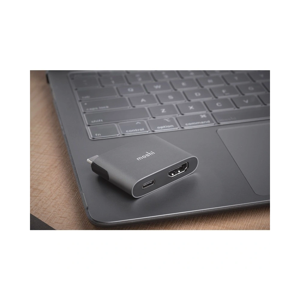 Hurtownia GSM - Adaptér Moshi USB-C na HDMI 4K a HDR s podporou nabíjení Power Delivery 60W (Titanium Gray) - MOSH081GRY - {ean13} - Hurt