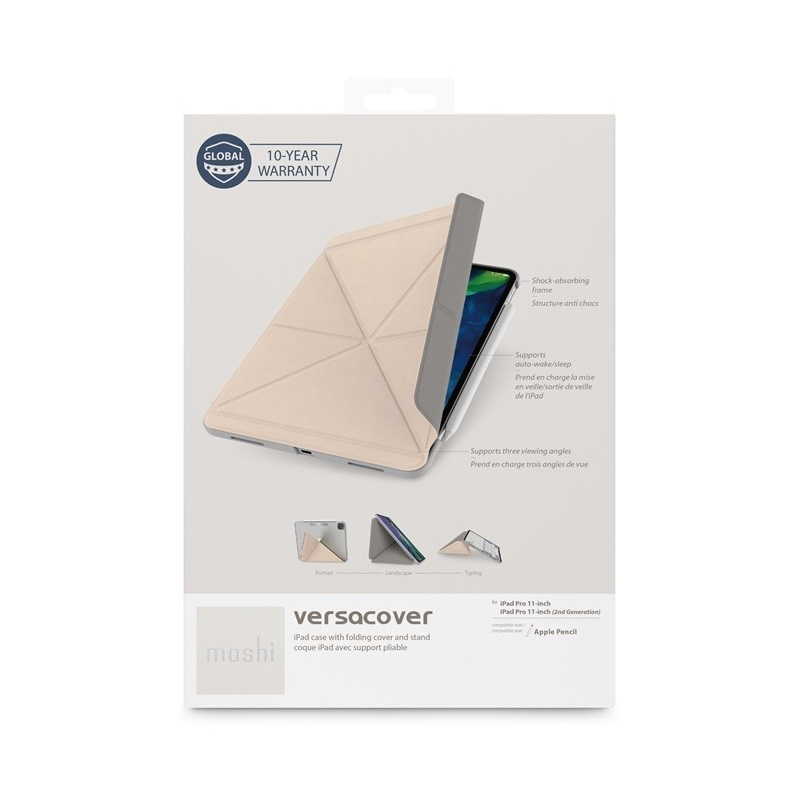 Hurtownia Moshi - 4713057259289 - MOSH083BEI - Etui Moshi VersaCover origami Apple iPad Pro 11 2018/2020 (1. i 2. generacji) z ładowaniem Apple Pencil (Savanna Beige) - B2B homescreen