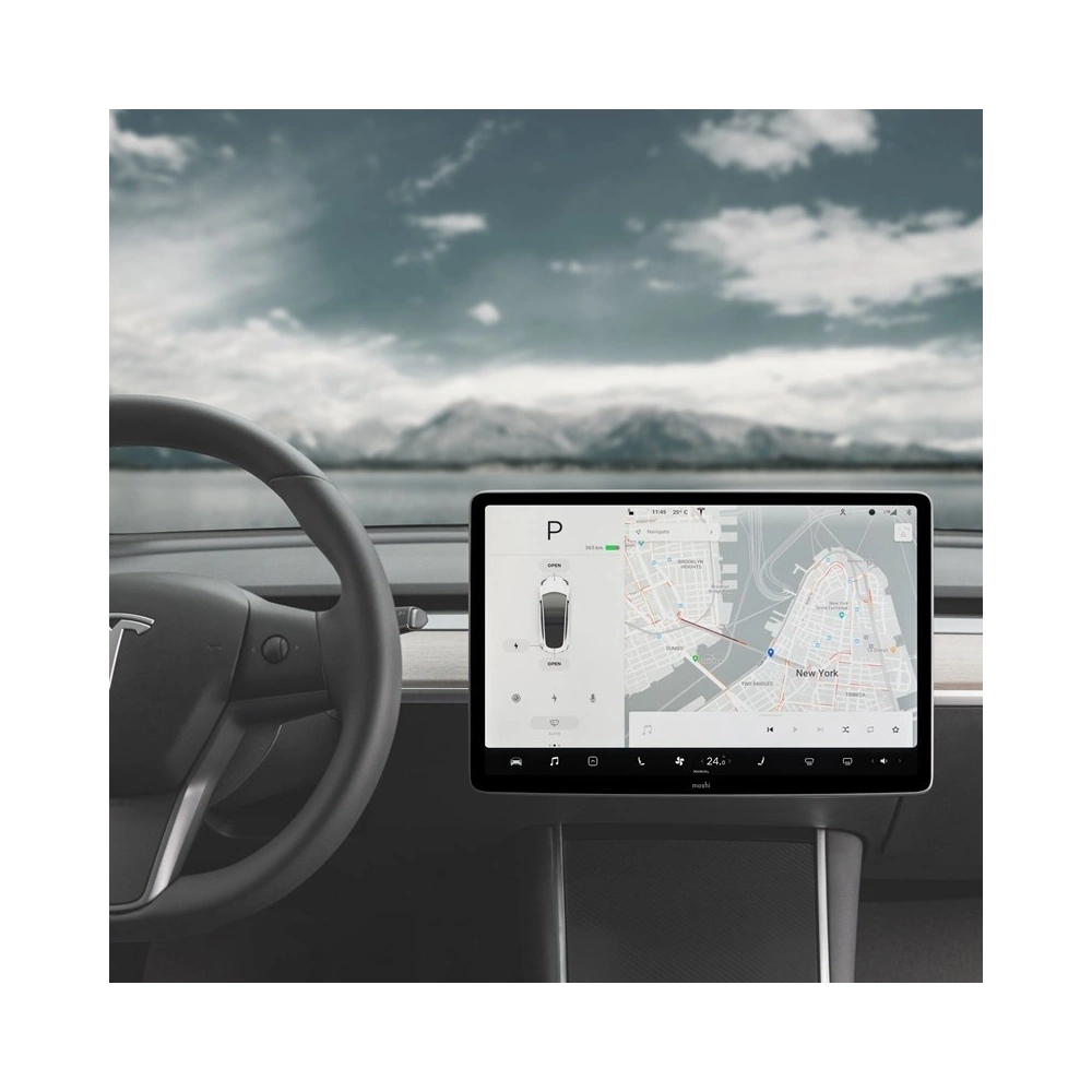 Hurtownia GSM - Matná ochranná fólie na obrazovku centrální konzole Moshi iVisor AG Tesla Model 3 (Černá/Průhledná matná) - MOSH086BLK - {ean13} - Hurt