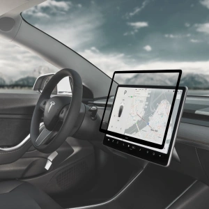 Moshi iVisor AG - Bubble-free Screen Protector for Tesla Model 3’s Central Touchscreen (Black/Clear Matte)