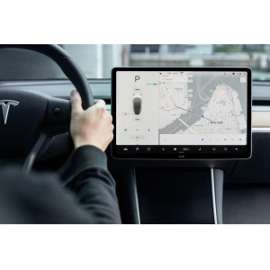Moshi iVisor AG - Bubble-free Screen Protector for Tesla Model 3’s Central Touchscreen (Black/Clear Matte)