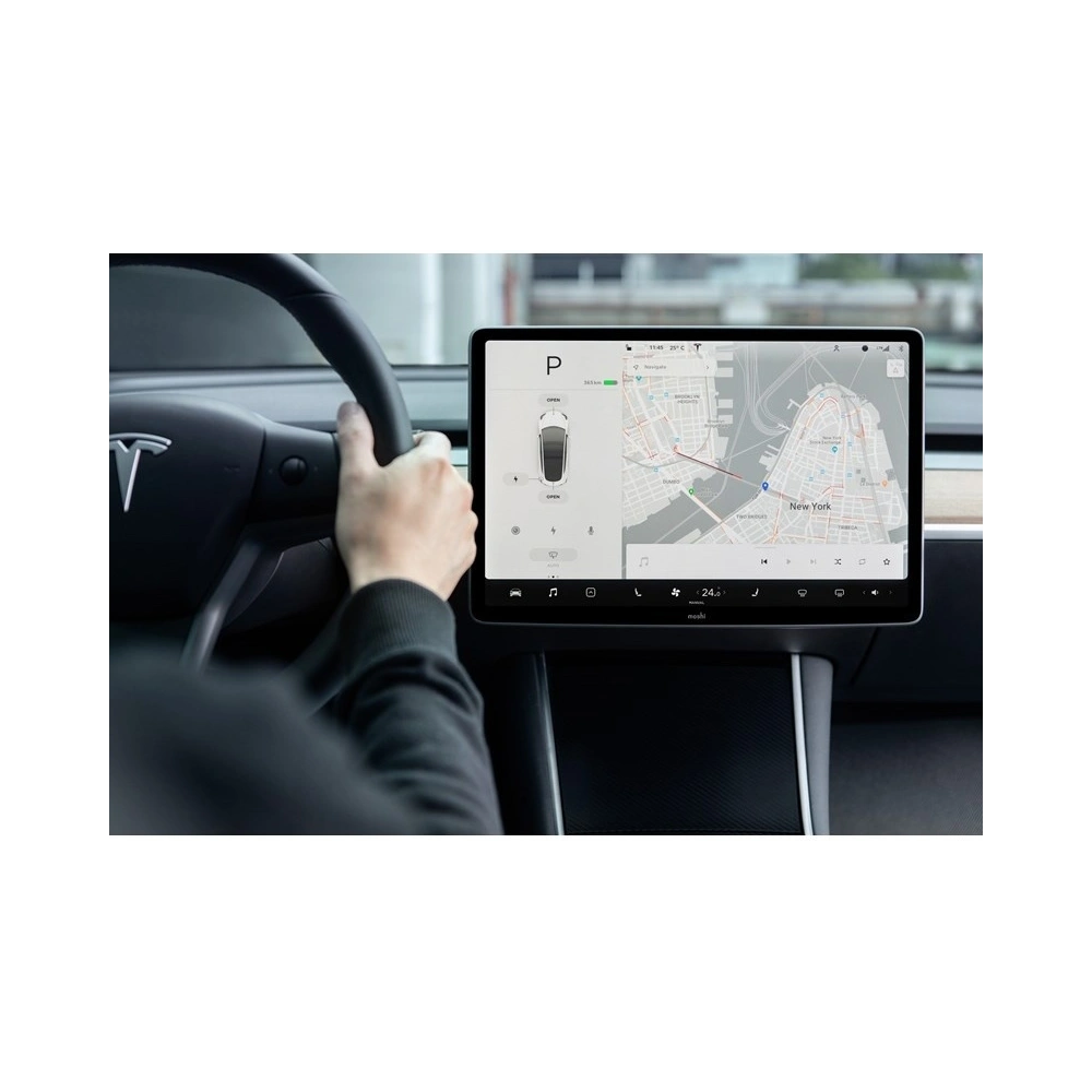 Hurtownia GSM - Matná ochranná fólie na obrazovku centrální konzole Moshi iVisor AG Tesla Model 3 (Černá/Průhledná matná) - MOSH086BLK - {ean13} - Hurt