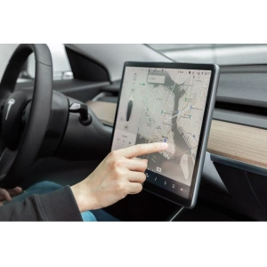 Moshi iVisor AG - Bubble-free Screen Protector for Tesla Model 3’s Central Touchscreen (Black/Clear Matte)